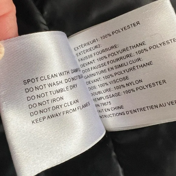 Michael Michael Kors Shearling Trim Faux leather sleeves Puffer Jacket. SZ.L - Picture 16 of 16